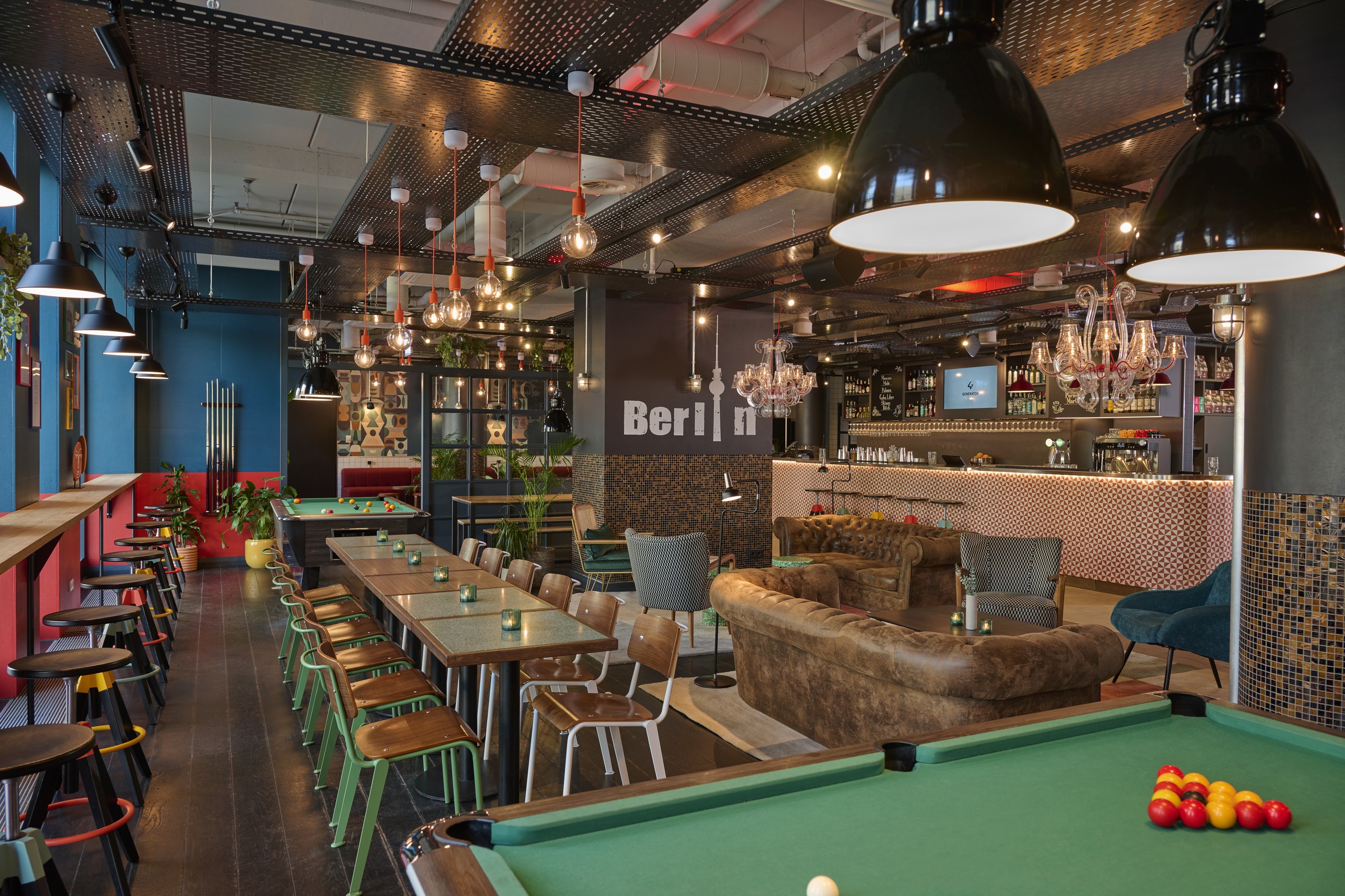Bar e lounge do Generator Berlin Alexanderplatz