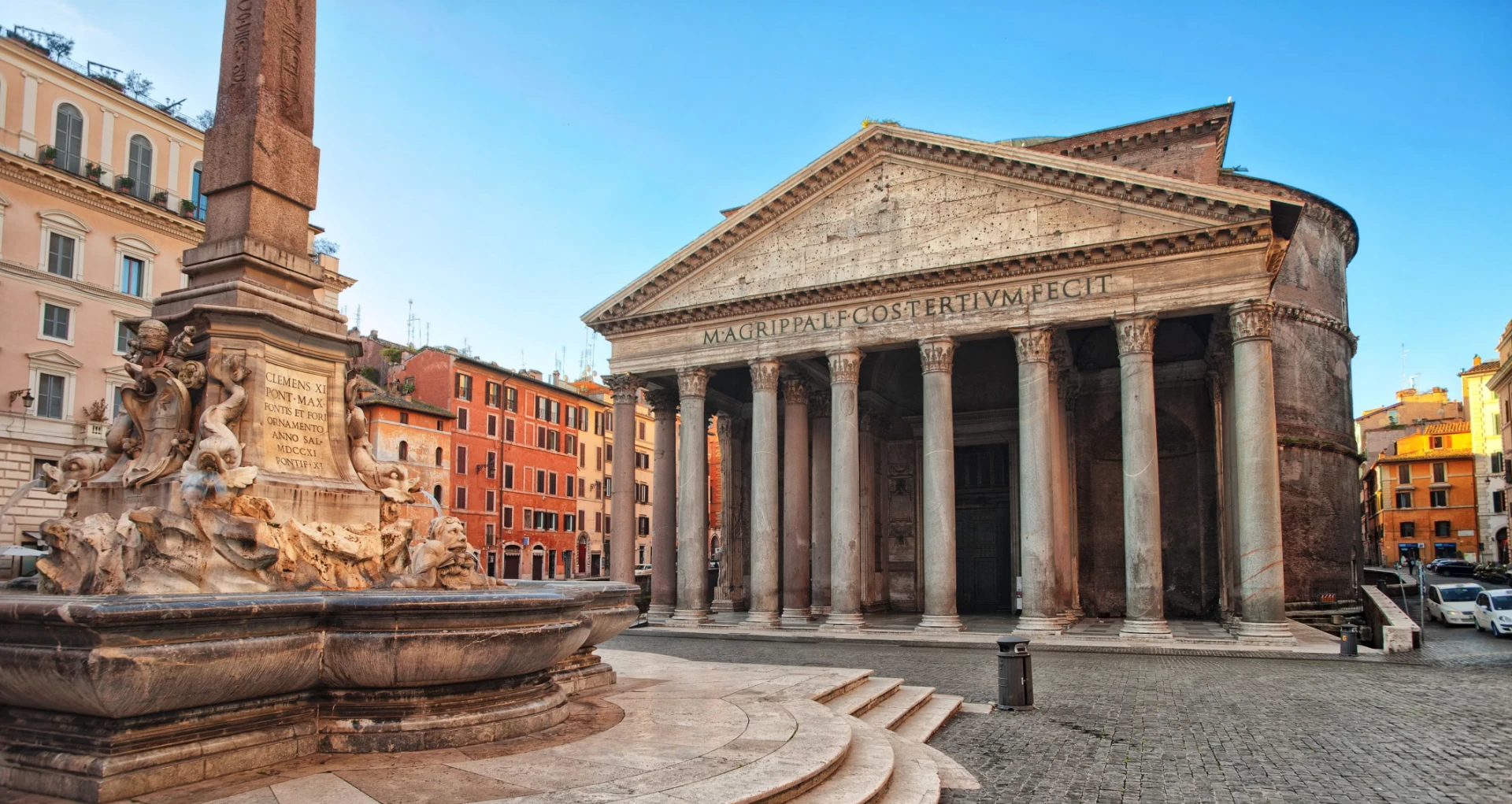 Panteão de Roma e a fonte da Piazza della Rotonda